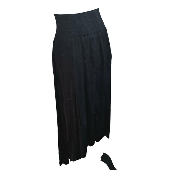 Free People Beach Soft Open Front Smocked Waist Assymetrical Maxi Skirt Sz Mediu - Picture 11 of 11